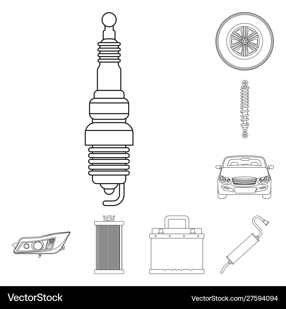 Isolated object auto and part icon set Isolated object auto and part icon set vector image
