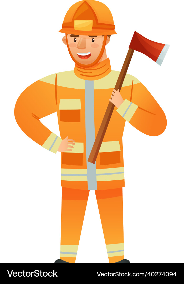 Man firefighter character in unifrom and helmet Man firefighter character in unifrom and helmet vector image