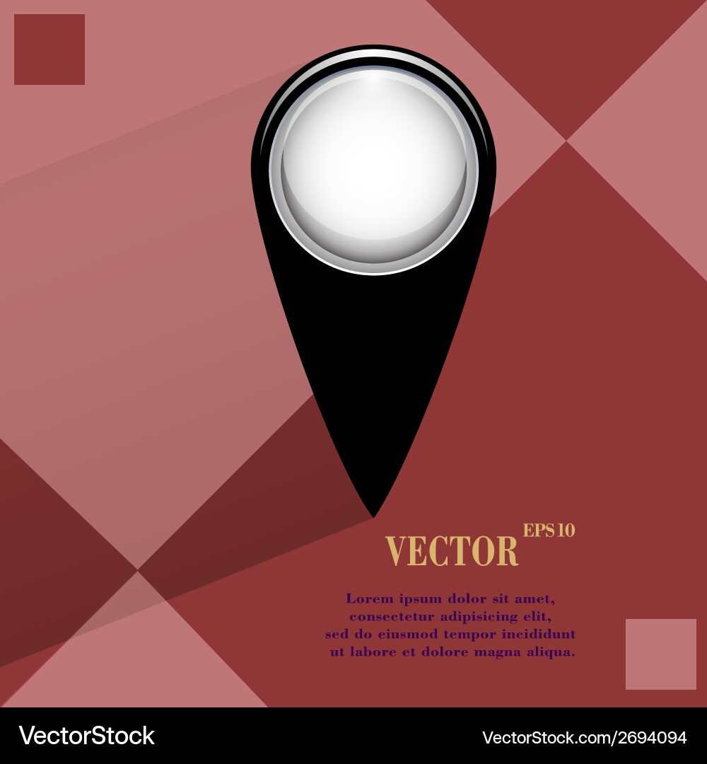 Map pointers flat modern web button Vector Image