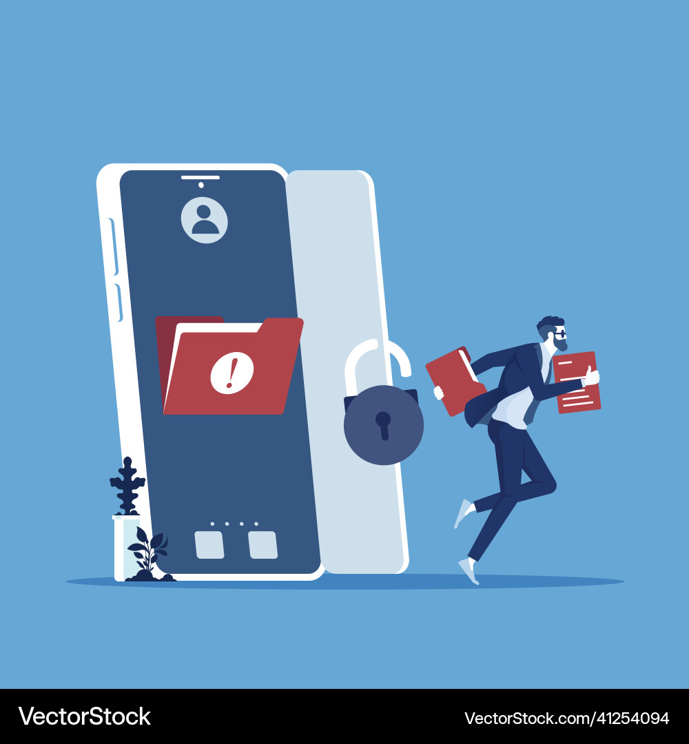 Mobile hacker and cyber security concept Vector Image