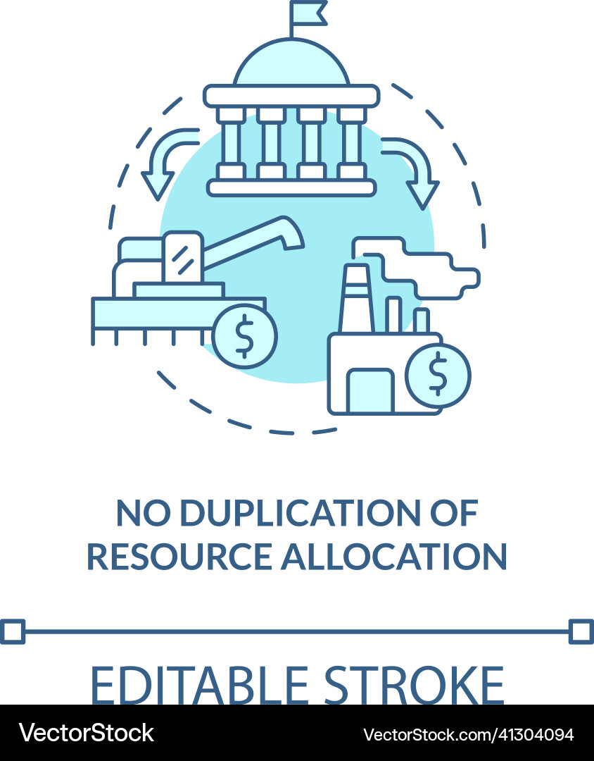 No duplication of resource allocation turquoise No duplication of resource allocation turquoise vector image