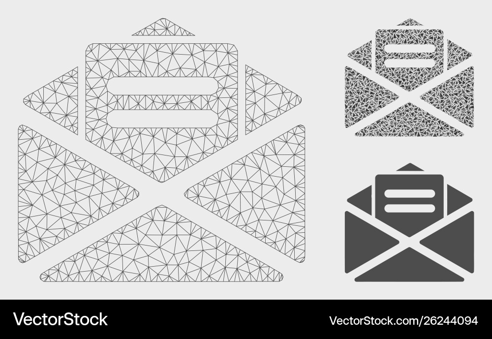 Open mail mesh carcass model and triangle Open mail mesh carcass model and triangle vector image