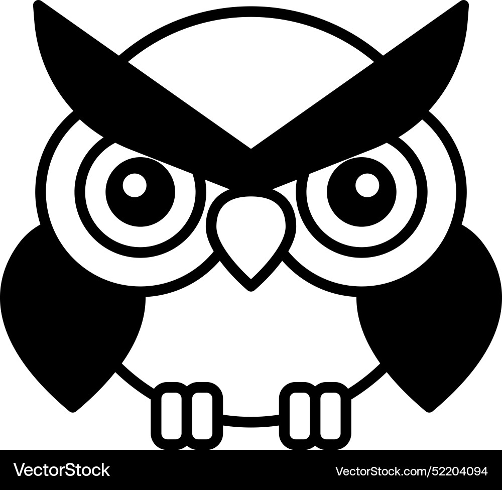 Owl in line icon style Owl in line icon style vector image