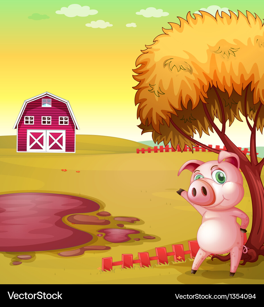 Pig farm Royalty Free Vector Image - VectorStock