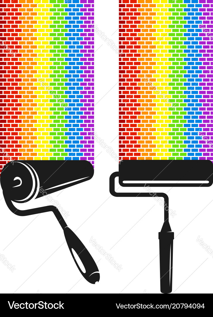 Roller with paint Royalty Free Vector Image - VectorStock