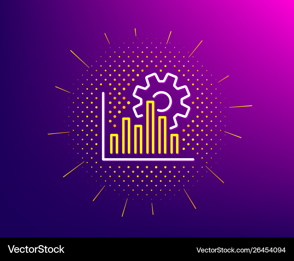 Seo graph line icon search engine optimization vector image