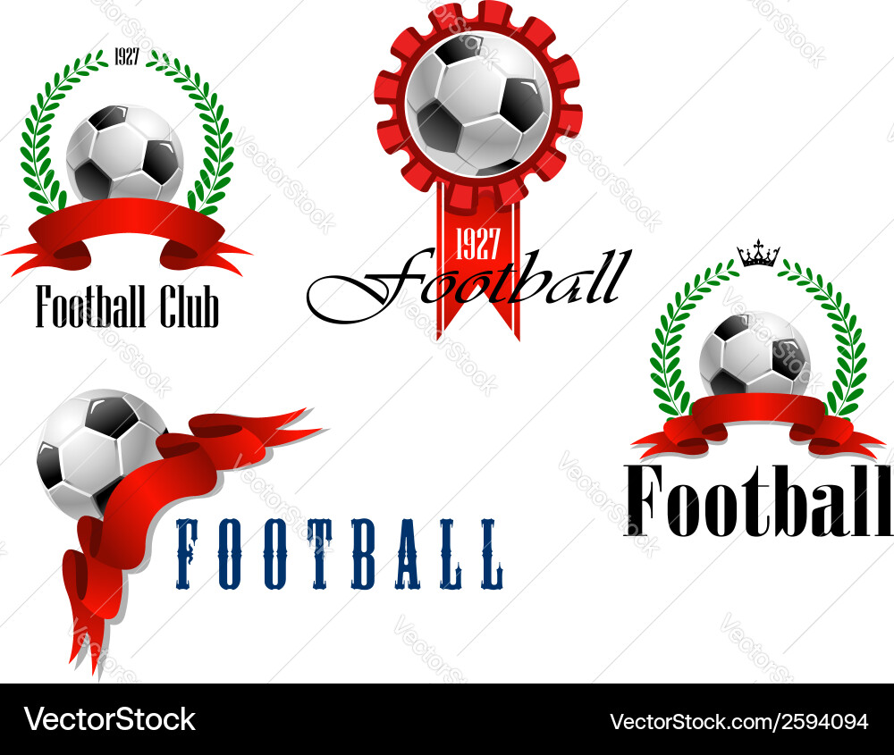Set of football or soccer emblems Vector Image