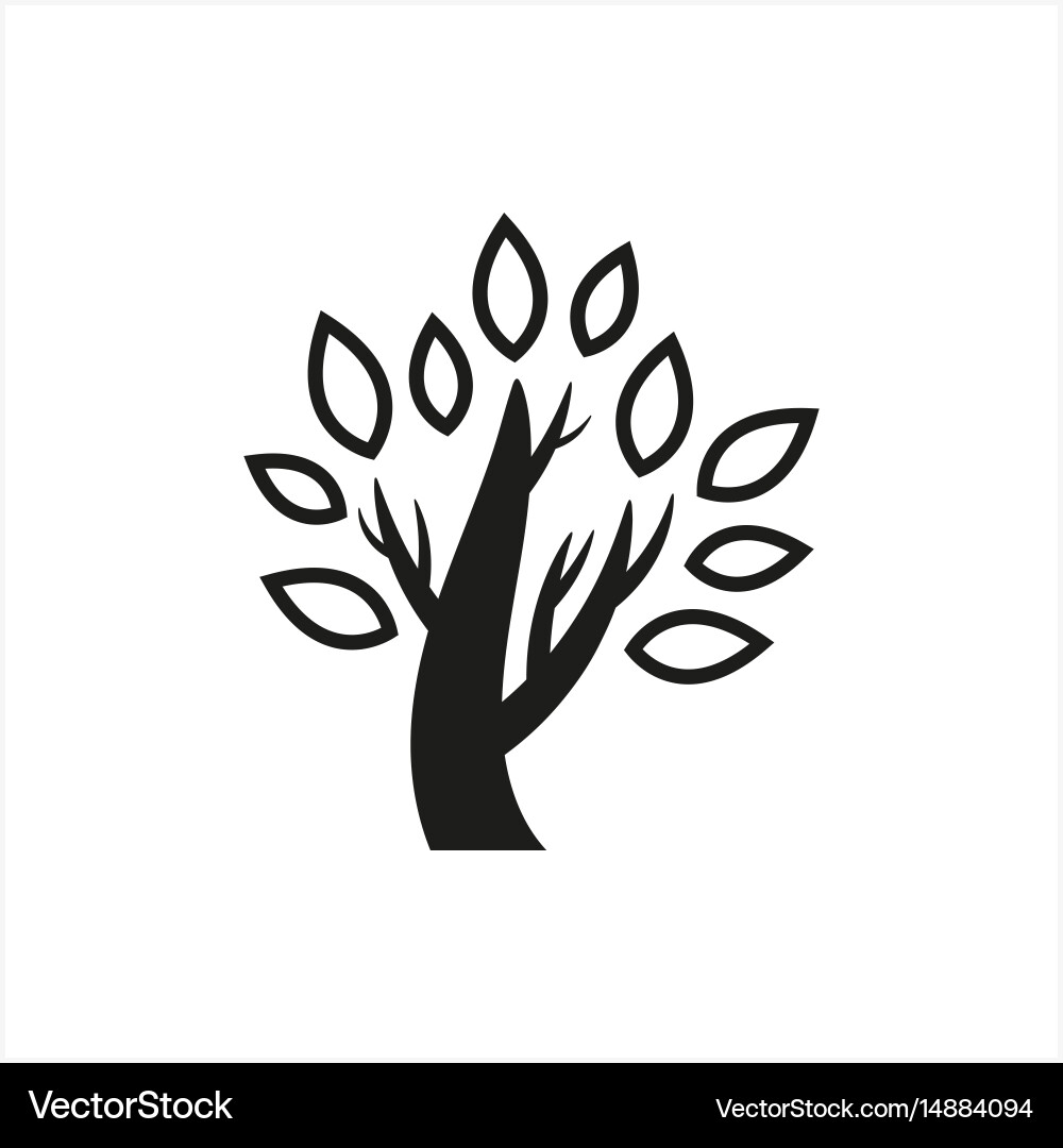Simple minimal black tree icon symbol style vector image