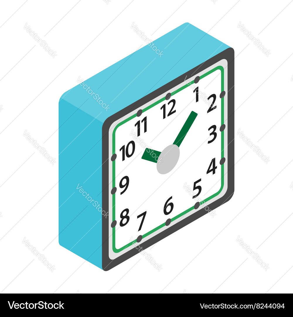 Table clock icon isometric 3d style Vector Image