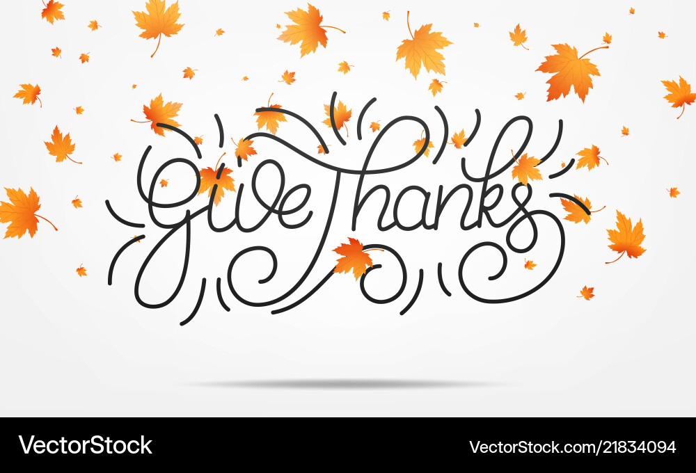 Thanksgiving geben Dank Schrift und fallen Thanksgiving geben Dank Schrift und fallen vektorbild