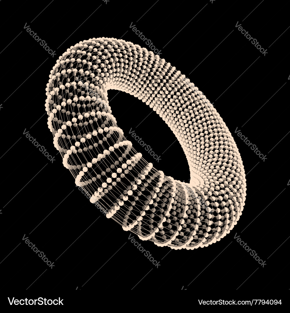 Torus the consisting of points 3d grid Vector Image