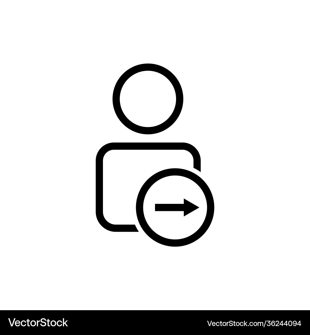 User line icon with next arrow symbol editable User line icon with next arrow symbol editable vector image