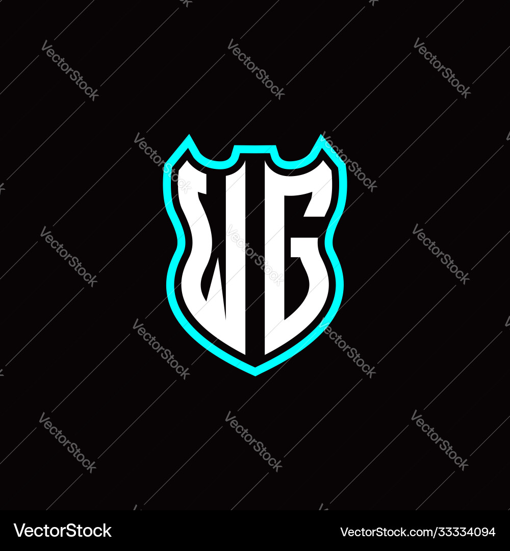 W g initial logo design with shield shape W g initial logo design with shield shape vector image