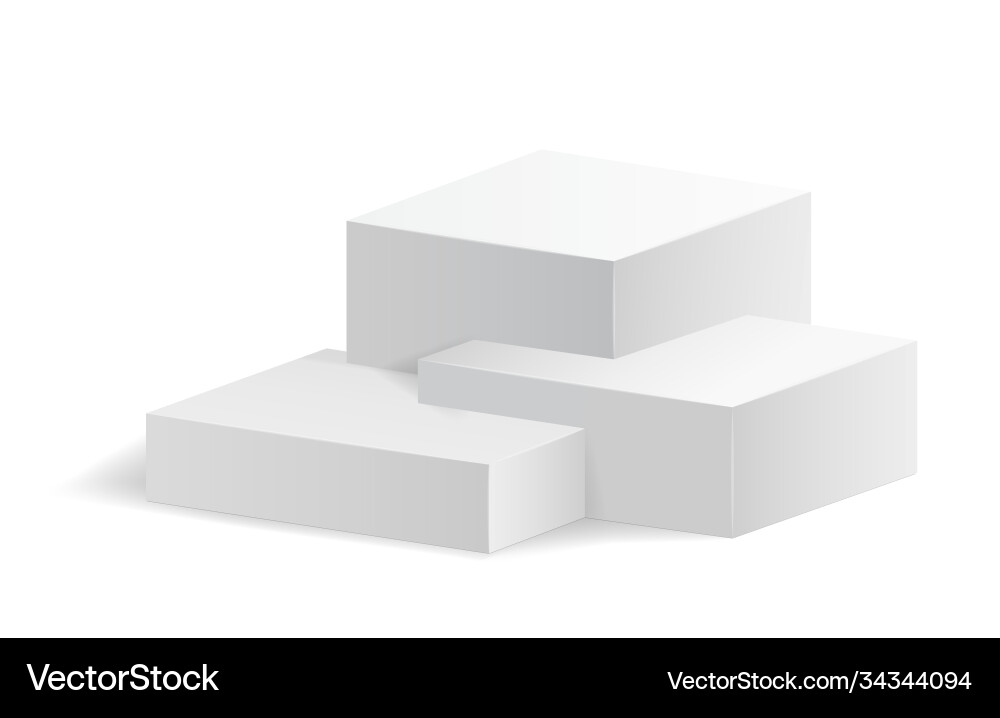 White podium square 3d empty with steps White podium square 3d empty with steps vector image
