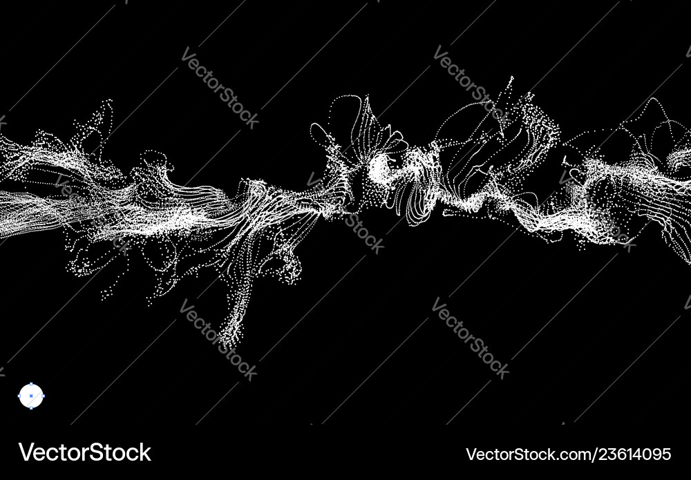 Array with dynamic emitted particles water splash Array with dynamic emitted particles water splash Vector Image