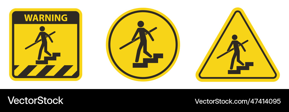 Avoid a fall use handrails sign Avoid a fall use handrails sign vector image