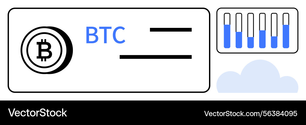 Bitcoin digital transaction with data analytics Bitcoin digital transaction with data analytics vector image