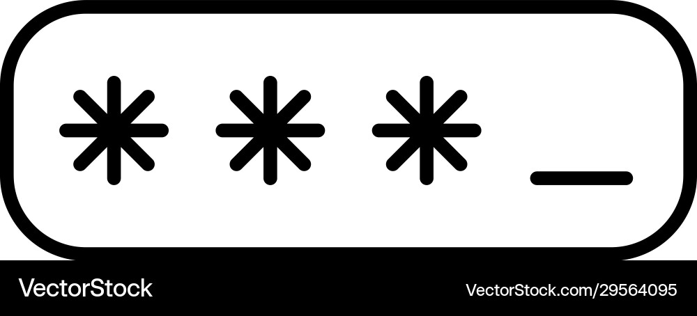 Black outline icon - password pin-code symbol Black outline icon - password pin-code symbol vector image