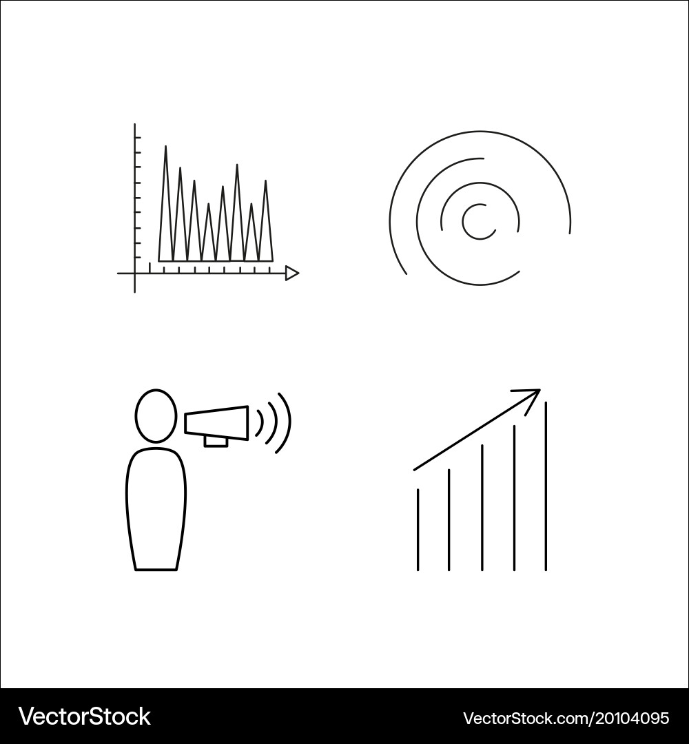 Business simple linear icon setsimple outline Vector Image