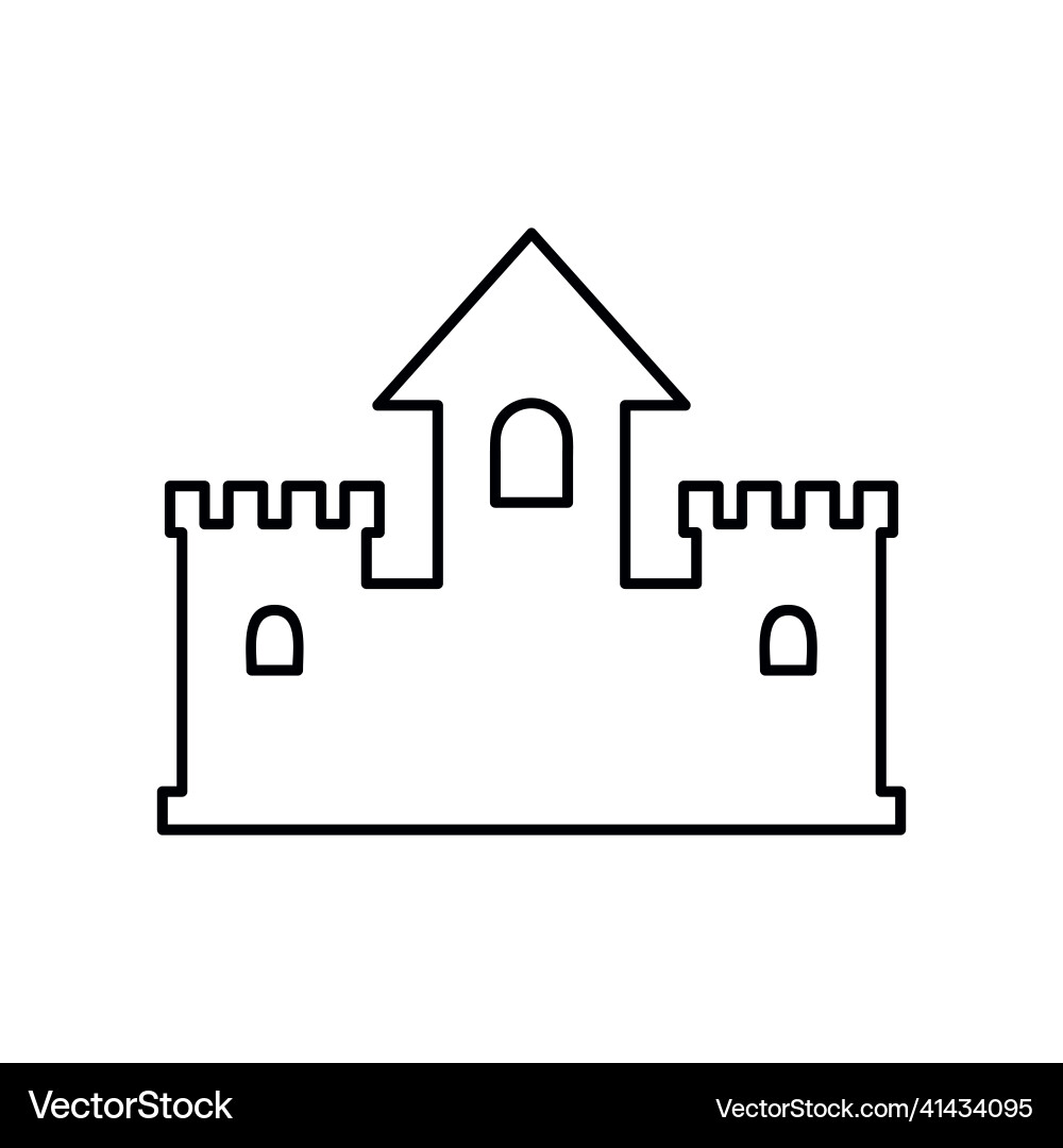 Castle icon graphics a linear pattern on white Castle icon graphics a linear pattern on white vector image