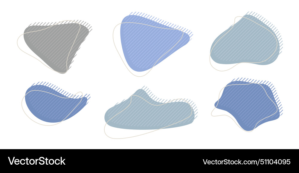 Collection of organic irregular blob shape vector image