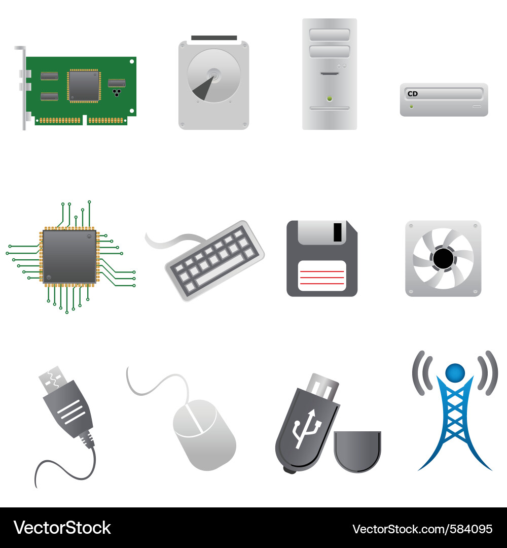 Computer Icon Set vector image