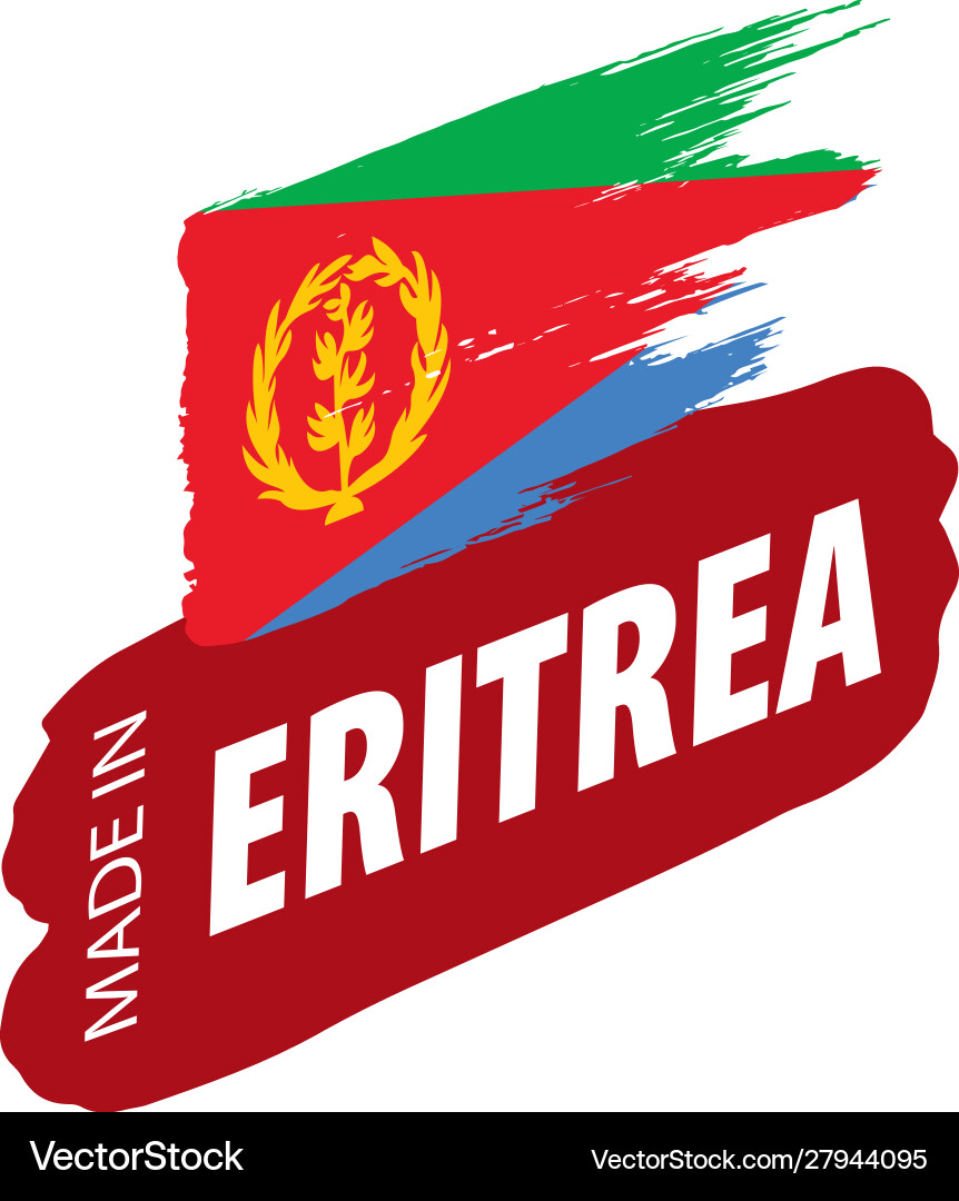Eritrea flag on a white Eritrea flag on a white vector image