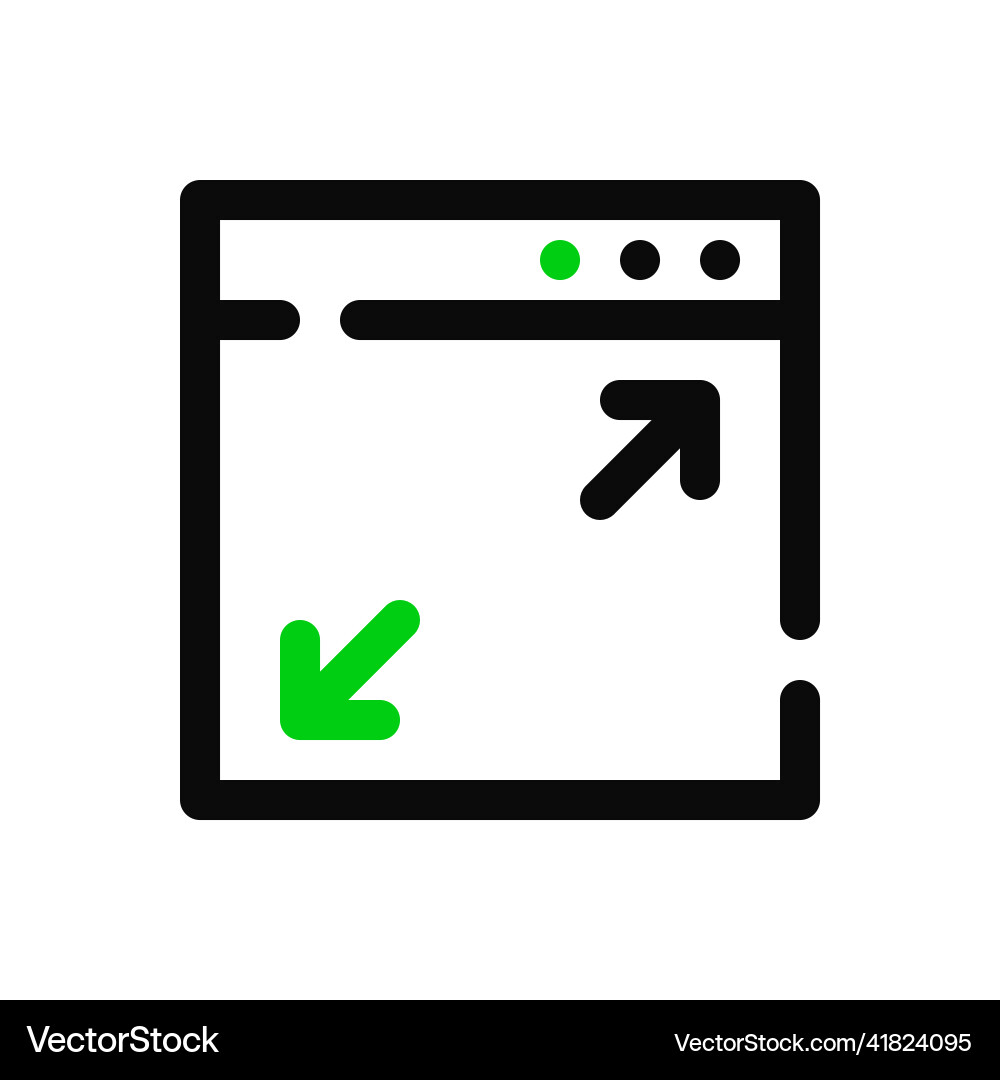 Expand to full screen in web browser pixel Expand to full screen in web browser pixel vector image