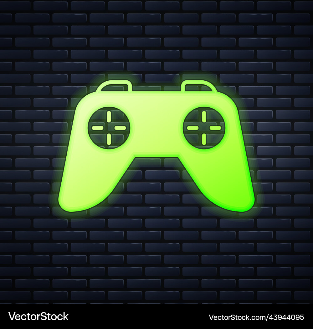 Glowing neon game controller or joystick Glowing neon game controller or joystick vector image