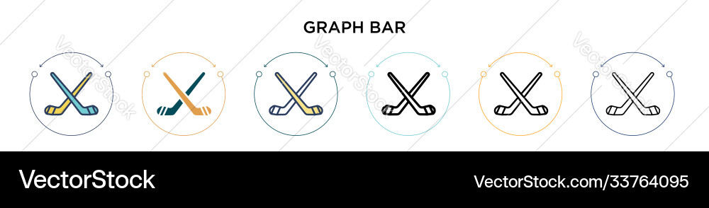 Graph bar icon in filled thin line outline Graph bar icon in filled thin line outline Vector Image