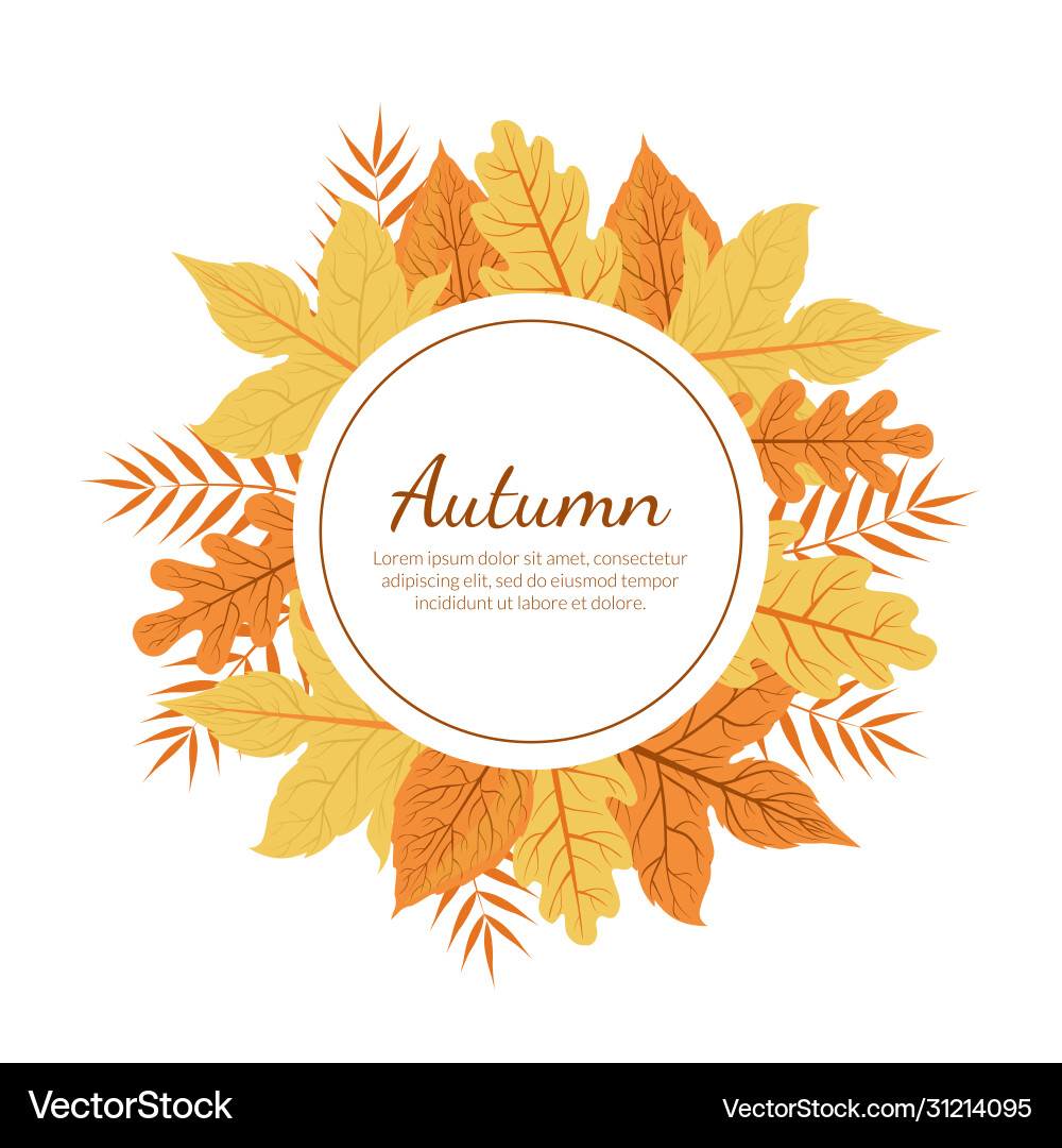 Herbst Banner Vorlage mit bunten Blättern Herbst Banner Vorlage mit bunten Blättern vektorbild