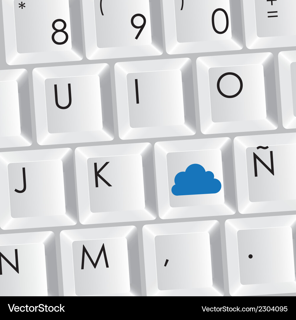 Keyboard cloud computers and communications vector image