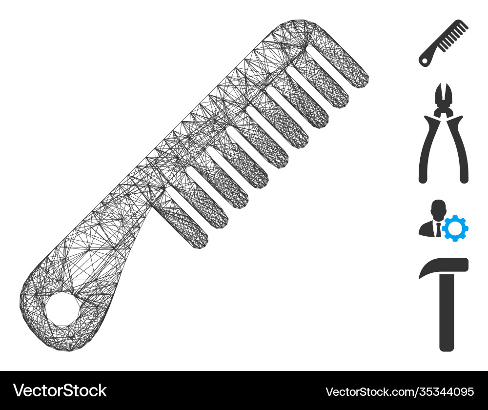 Linear comb mesh Linear comb mesh Vector Image