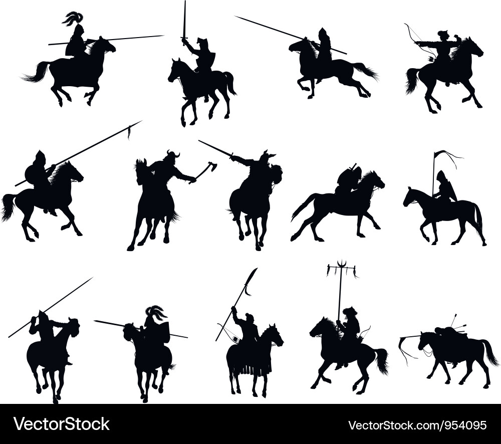 Medieval Knights and Warriors vector image