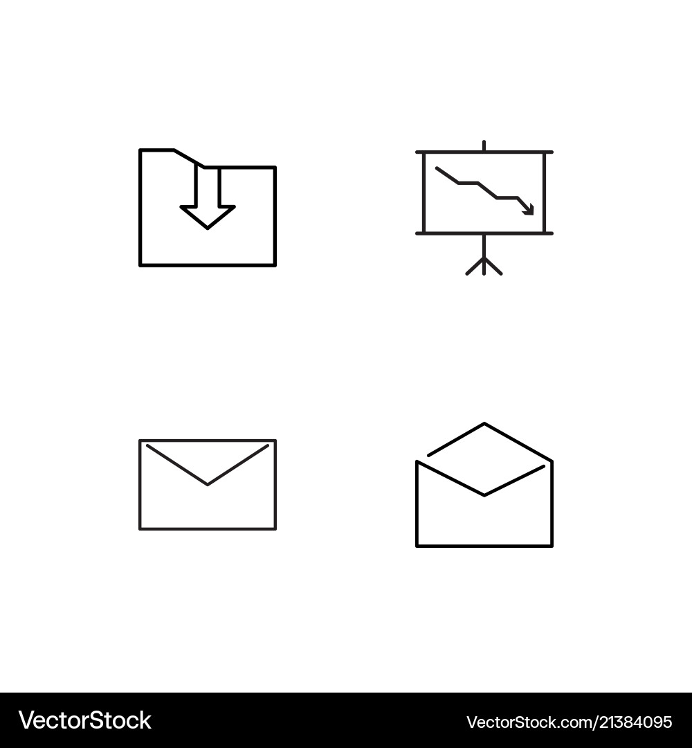 Office linear icons set simple outline vector image