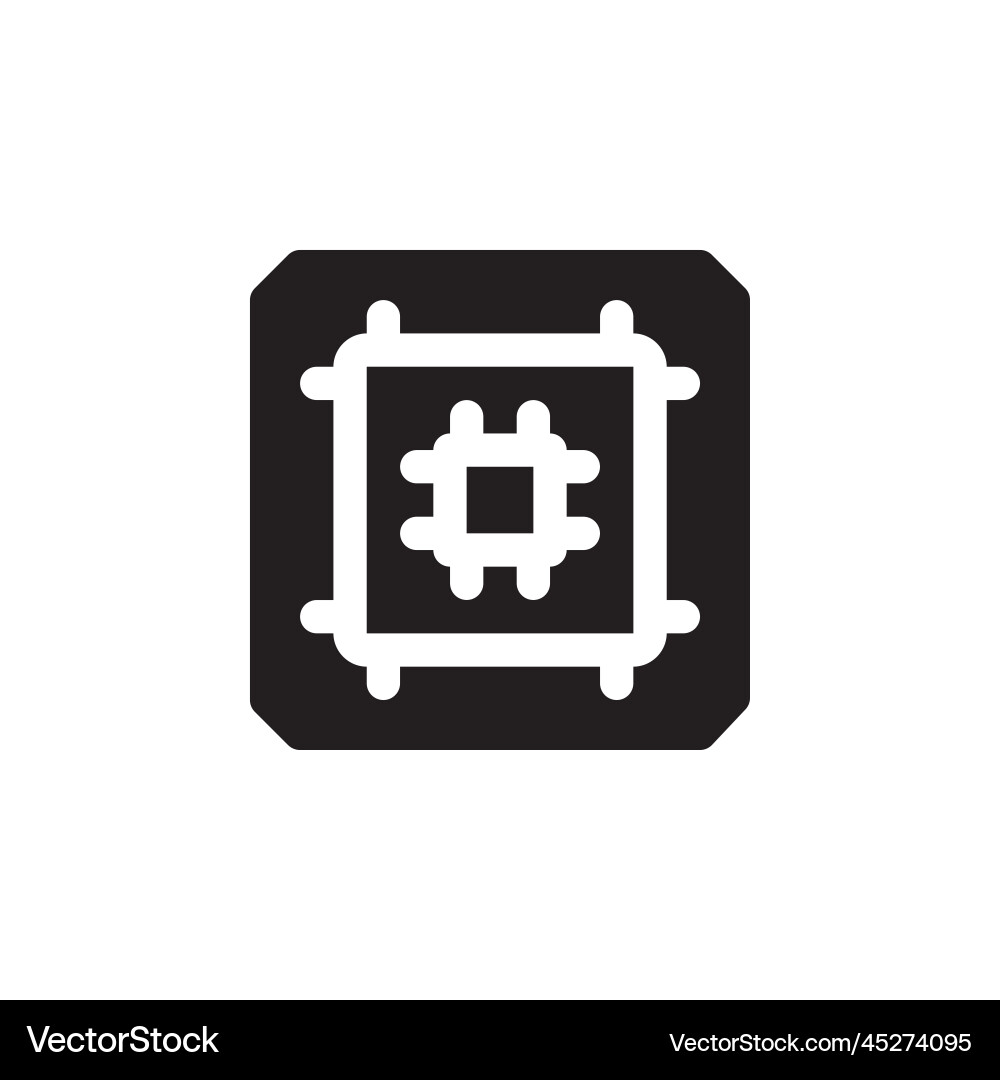 Prozessor-Symbol-Computer-Komponente solid Prozessor-Symbol-Computer-Komponente solid vektorbild