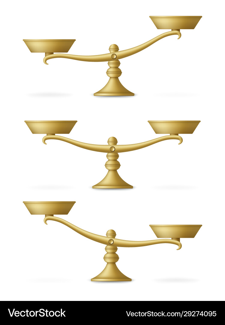 Realistic golden scales set with different Realistic golden scales set with different vector image