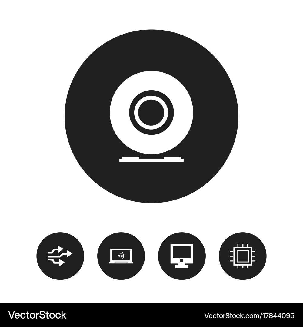Set of 5 editable computer icons includes symbols vector image
