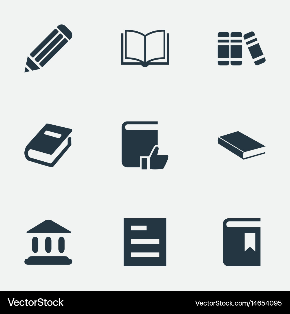 Set of simple reading icons vector image