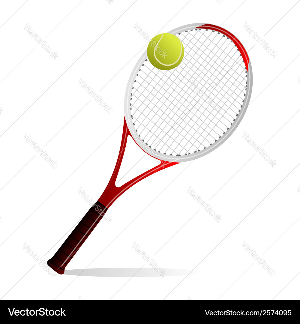 Tennis Racket and Ball Vector Image