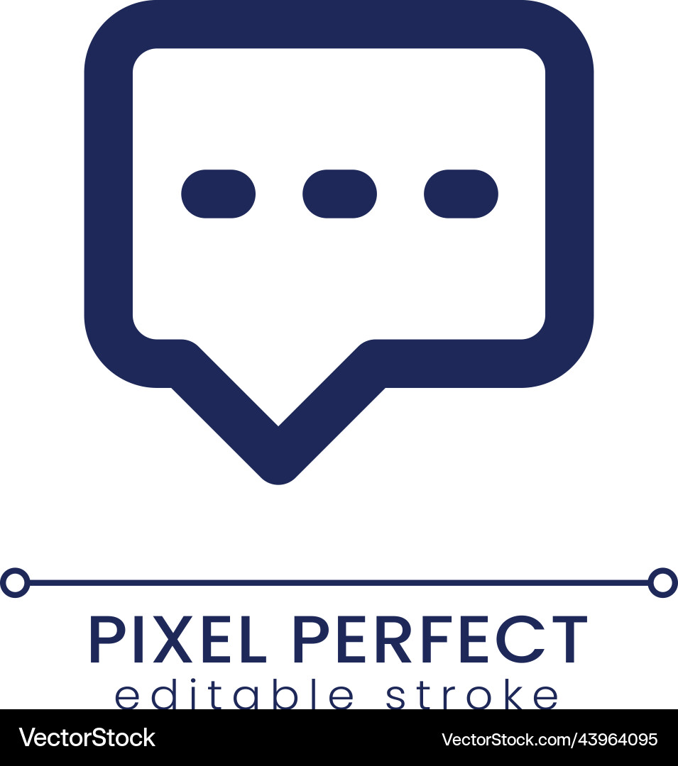 Typing message pixel perfect linear ui icon Typing message pixel perfect linear ui icon vector image