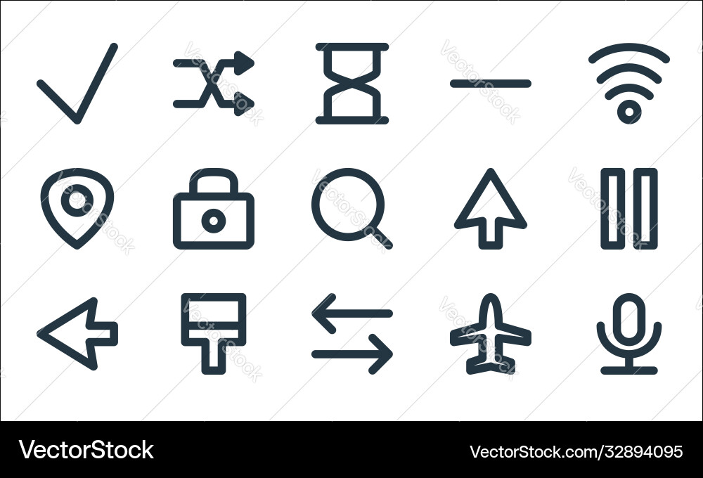 User interface line icons linear set quality User interface line icons linear set quality vector image