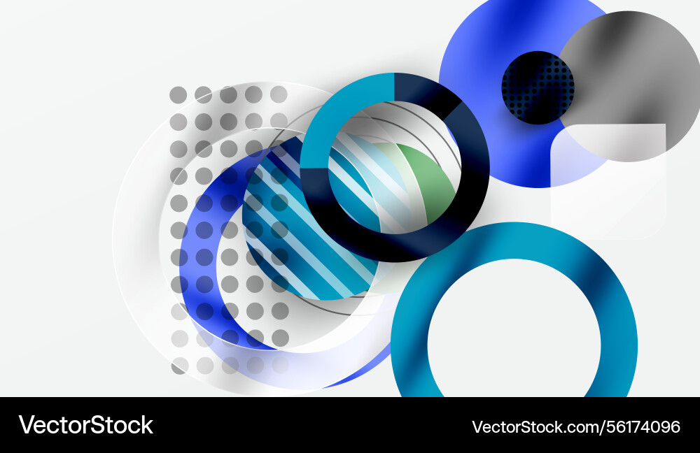Abstract design overlapping circles lines create Vector Image