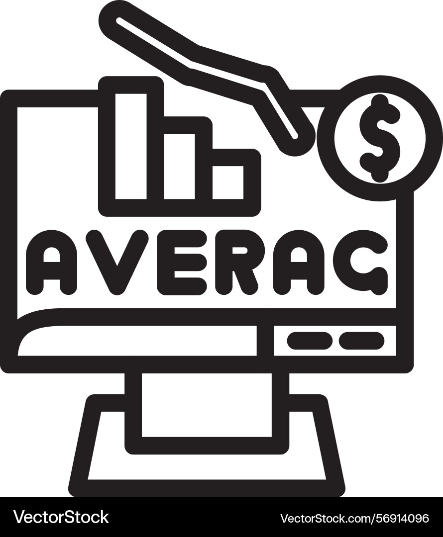 Average order value linear style icon design vector image