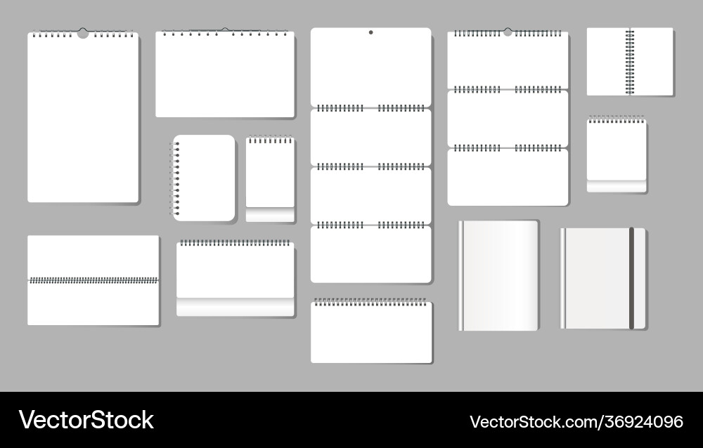 Big set varieties notebooks notepad squared Big set varieties notebooks notepad squared vector image