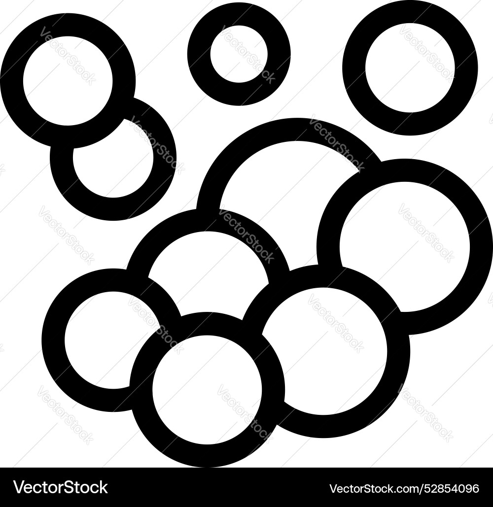 Black outline of multiple sized bubbles floating Vector Image