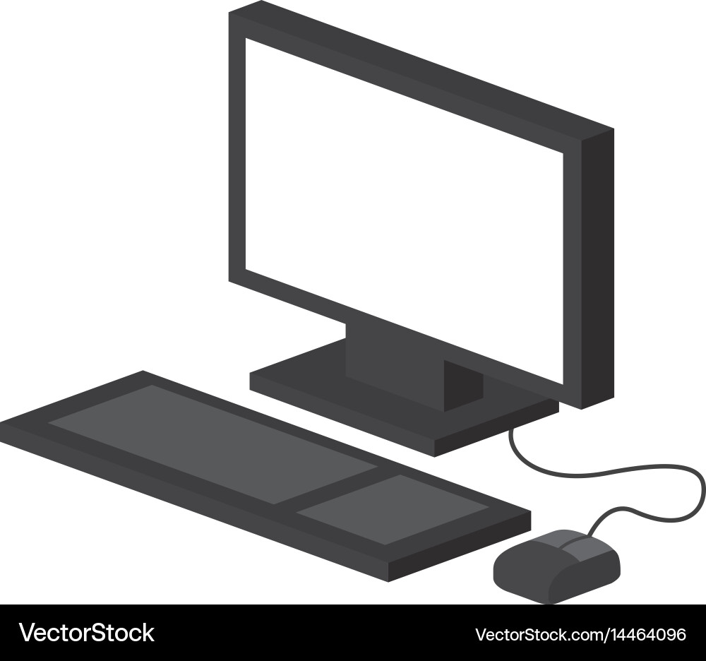 Computer desktop isolated icon vector image