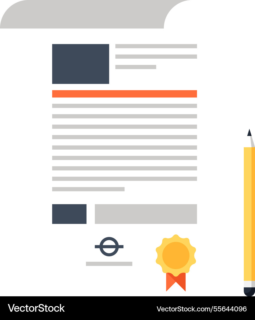 Contract flat web icon concept Royalty Free Vector Image