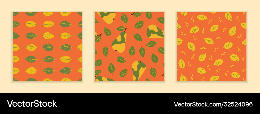 Delicious whole pears yellow and green leaves Delicious whole pears yellow and green leaves vector image