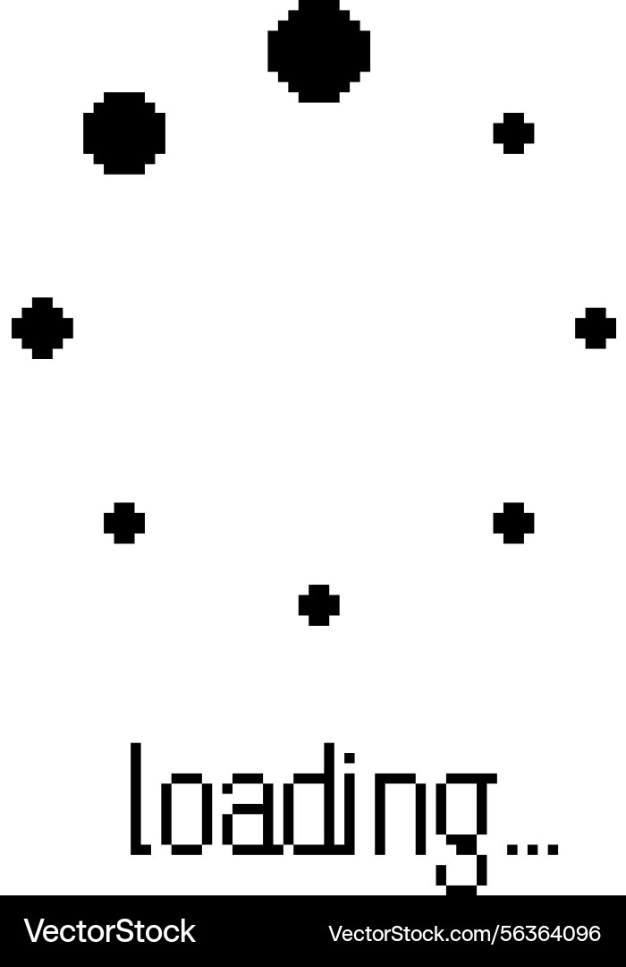 Dotted loading progress icon in pixel art style Dotted loading progress icon in pixel art style vector image